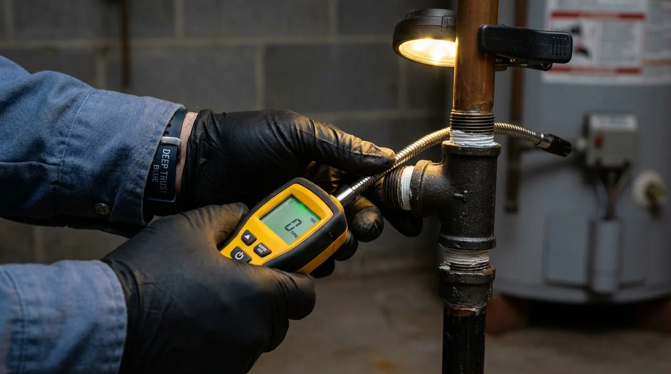 Gas leak detection with electronic sniffer by Johns Plumbing LLC in Howard Beach