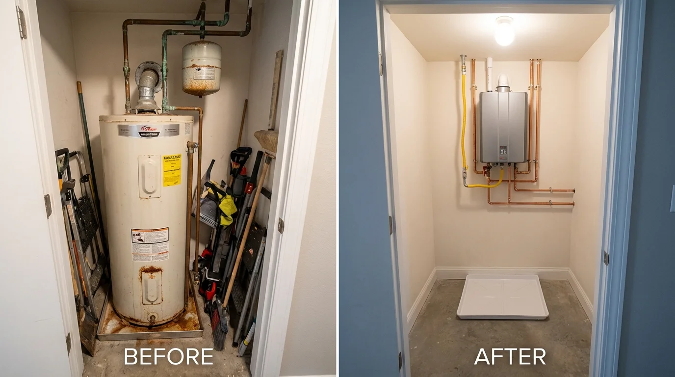 Tank water heater versus wall-mounted tankless unit comparison for Howard Beach, NY homeowners