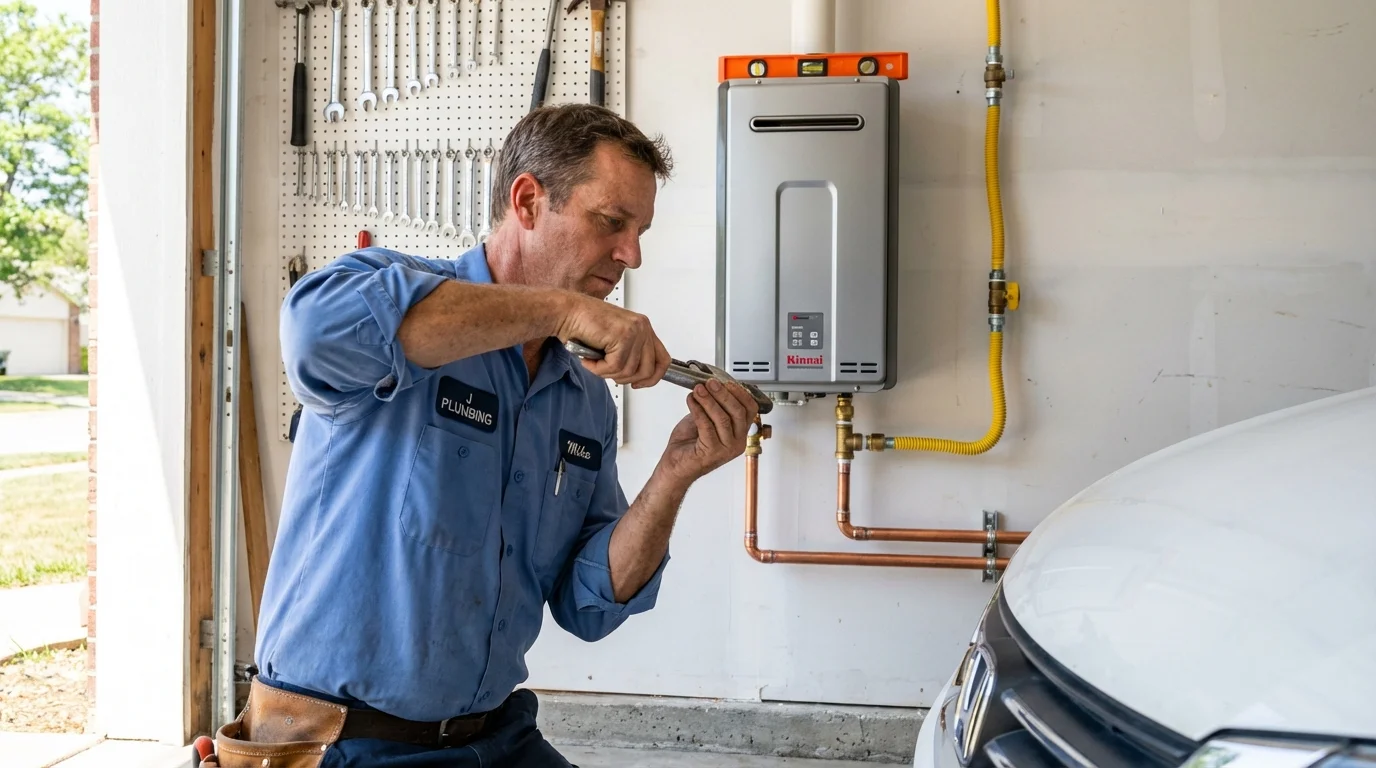Tankless water heater installation by a Johns Plumbing LLC plumber in Howard Beach
